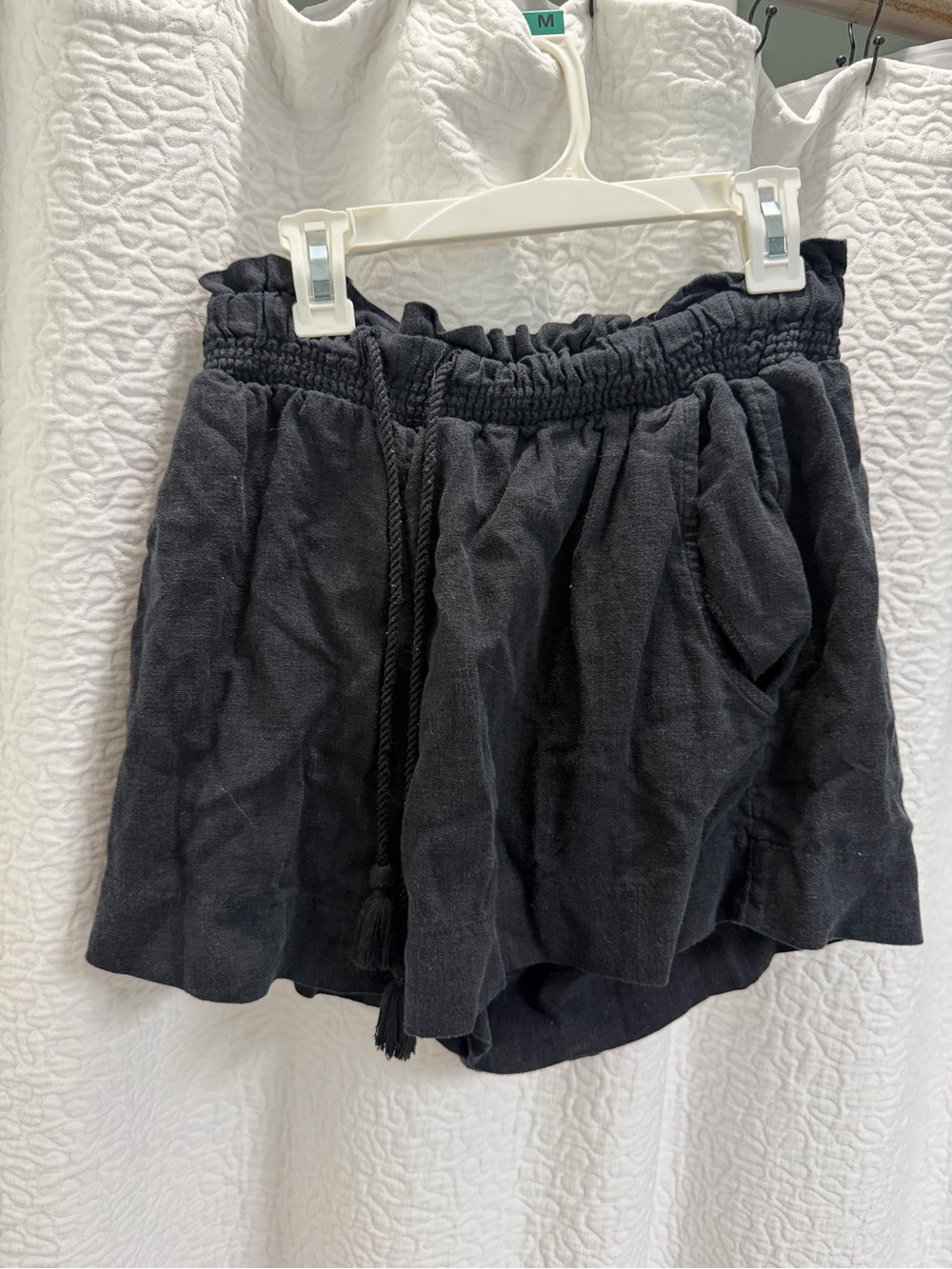 Abercrombie & Fitch Black High-Waist Drawstring Shorts